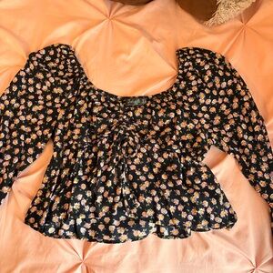 Jolie Black Floral Blouse